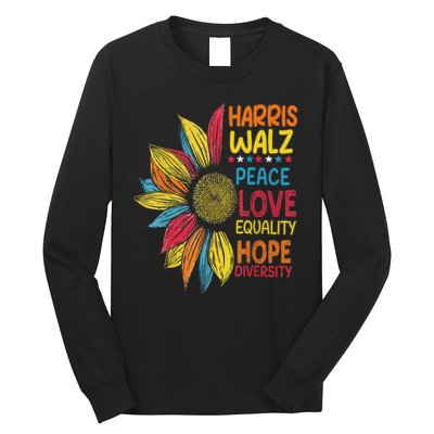 Harris Waltz Peace Love Equality Hope Diversity Long Sleeve Shirt