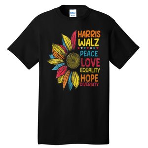 Harris Waltz Peace Love Equality Hope Diversity Tall T-Shirt