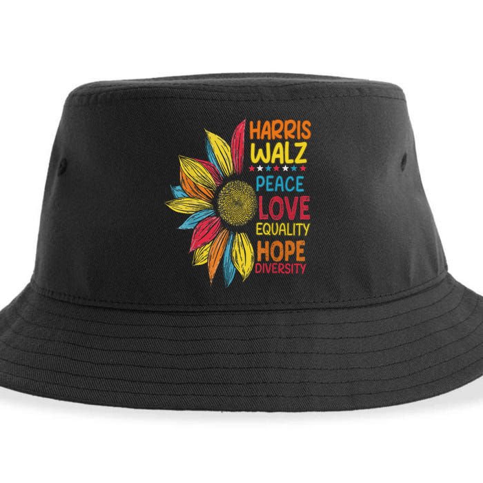 Harris Waltz Peace Love Equality Hope Diversity Sustainable Bucket Hat