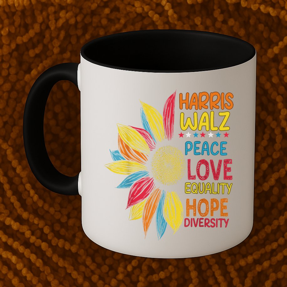 Harris Waltz Peace Love Equality Hope Diversity Mug