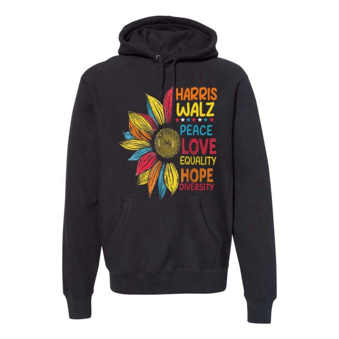 Harris Waltz Peace Love Equality Hope Diversity Premium Hoodie