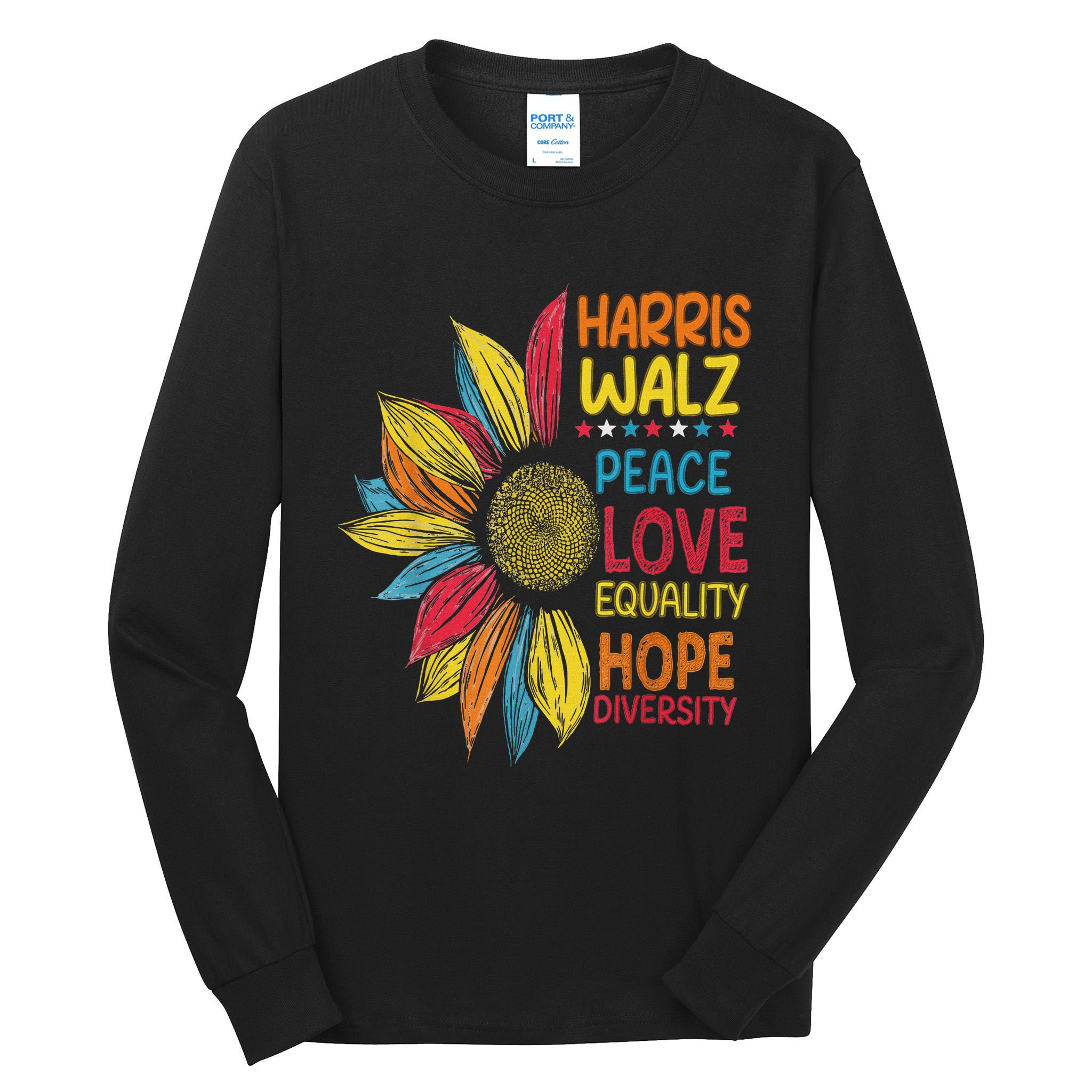 Harris Waltz Peace Love Equality Hope Diversity Tall Long Sleeve T-Shirt