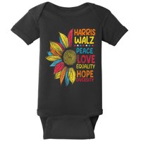 Harris Waltz Peace Love Equality Hope Diversity Baby Bodysuit