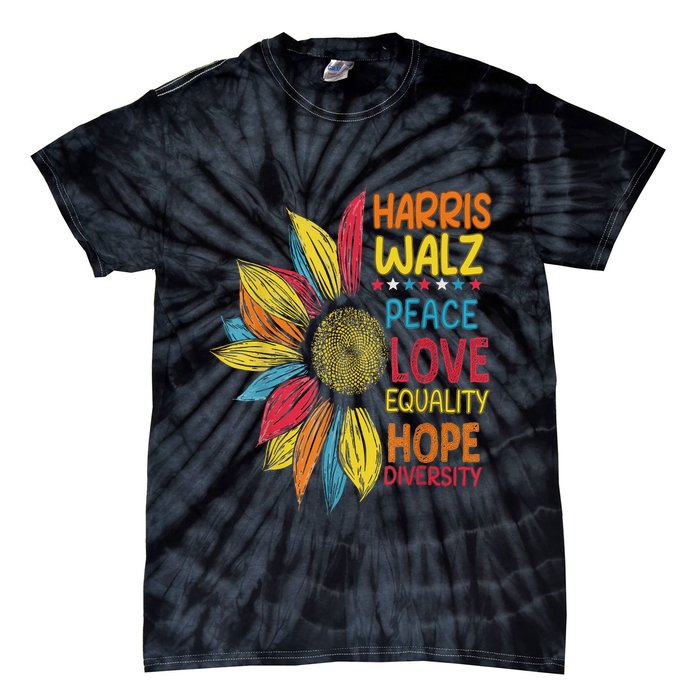 Harris Waltz Peace Love Equality Hope Diversity Tie-Dye T-Shirt