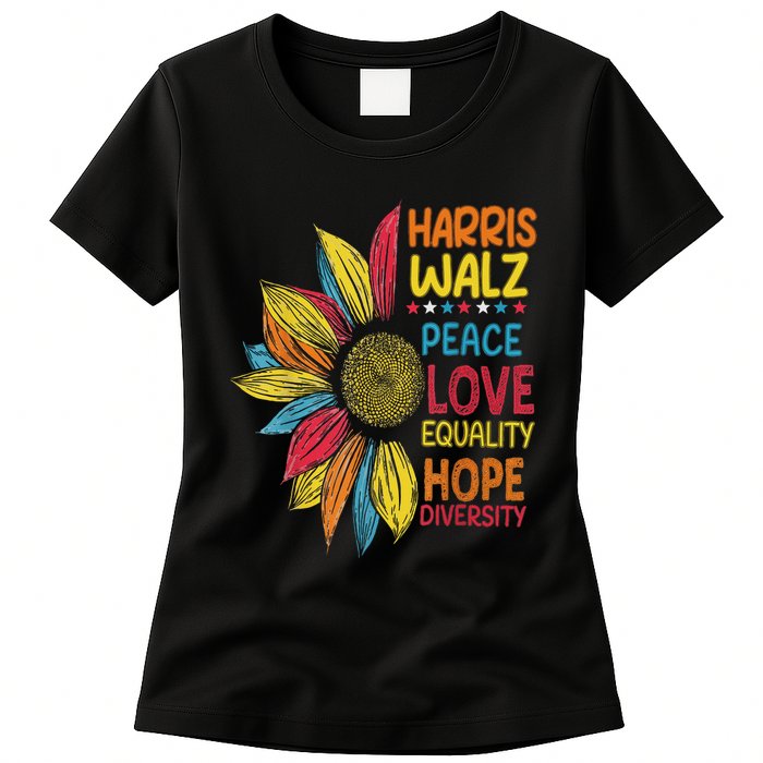Harris Waltz Peace Love Equality Hope Diversity Womens T-Shirt