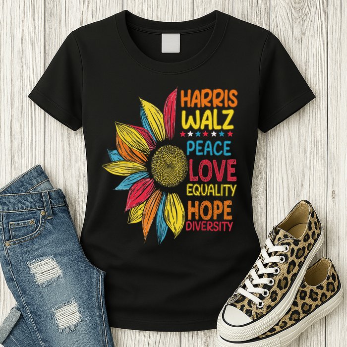 Harris Waltz Peace Love Equality Hope Diversity Womens T-Shirt