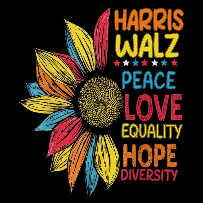 Harris Waltz Peace Love Equality Hope Diversity Womens T-Shirt