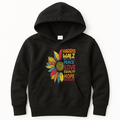 Harris Waltz Peace Love Equality Hope Diversity Kids Hoodie