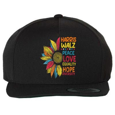 Harris Waltz Peace Love Equality Hope Diversity Wool Snapback Cap