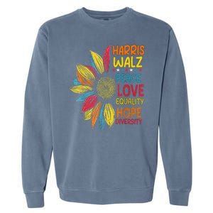 Harris Waltz Peace Love Equality Hope Diversity Garment-Dyed Sweatshirt