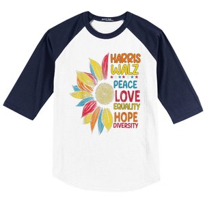 Harris Waltz Peace Love Equality Hope Diversity Baseball Sleeve Shirt