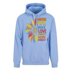 Harris Waltz Peace Love Equality Hope Diversity Unisex Surf Hoodie