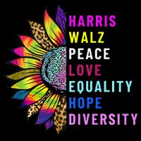 Harris Walz Peace Love Equality Hope Diversity Backpack