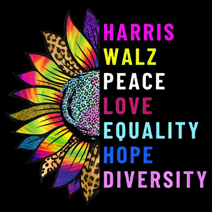 Harris Walz Peace Love Equality Hope Diversity Backpack