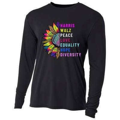 Harris Walz Peace Love Equality Hope Diversity Cooling Performance Long Sleeve Crew