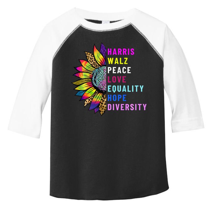Harris Walz Peace Love Equality Hope Diversity Toddler Fine Jersey T-Shirt
