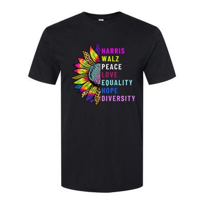 Harris Walz Peace Love Equality Hope Diversity Softstyle CVC T-Shirt