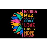 Harris Walz Peace Love Equality Hope Diversity Bumper Sticker