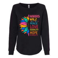 Harris Walz Peace Love Equality Hope Diversity Womens California Wash Sweatshirt