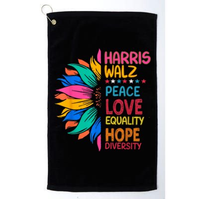 Harris Walz Peace Love Equality Hope Diversity Platinum Collection Golf Towel