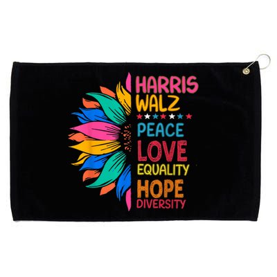 Harris Walz Peace Love Equality Hope Diversity Grommeted Golf Towel