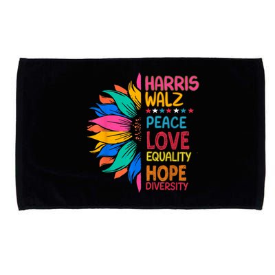 Harris Walz Peace Love Equality Hope Diversity Microfiber Hand Towel