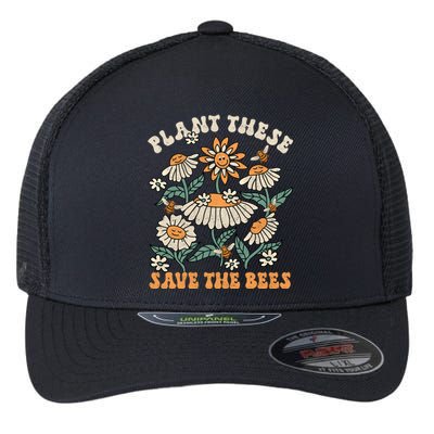 Hippie Wildflower Planet Save Environt Earth Day Groovy Gift Flexfit Unipanel Trucker Cap