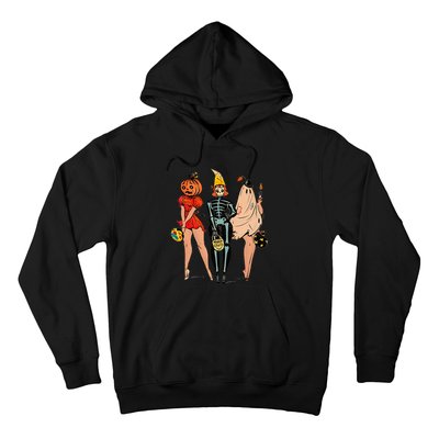 Halloween Witch Pin Up Retro Vintage Pumpkin Women Hoodie