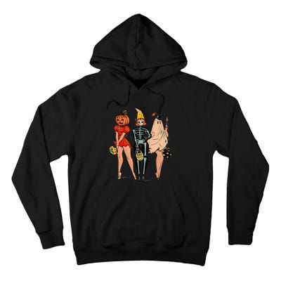 Halloween Witch Pin Up Retro Vintage Pumpkin Women Tall Hoodie