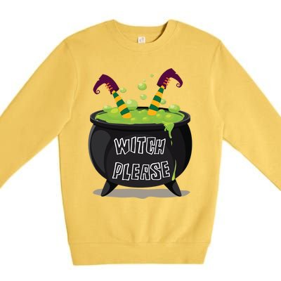 Halloween Witch Please Gift Premium Crewneck Sweatshirt