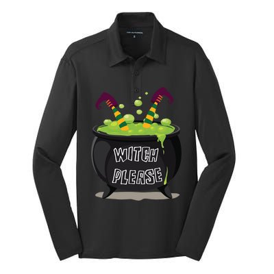 Halloween Witch Please Gift Silk Touch Performance Long Sleeve Polo