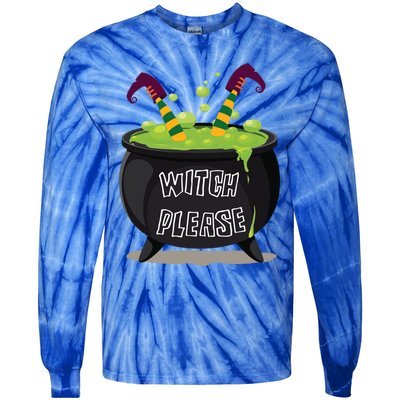 Halloween Witch Please Gift Tie-Dye Long Sleeve Shirt