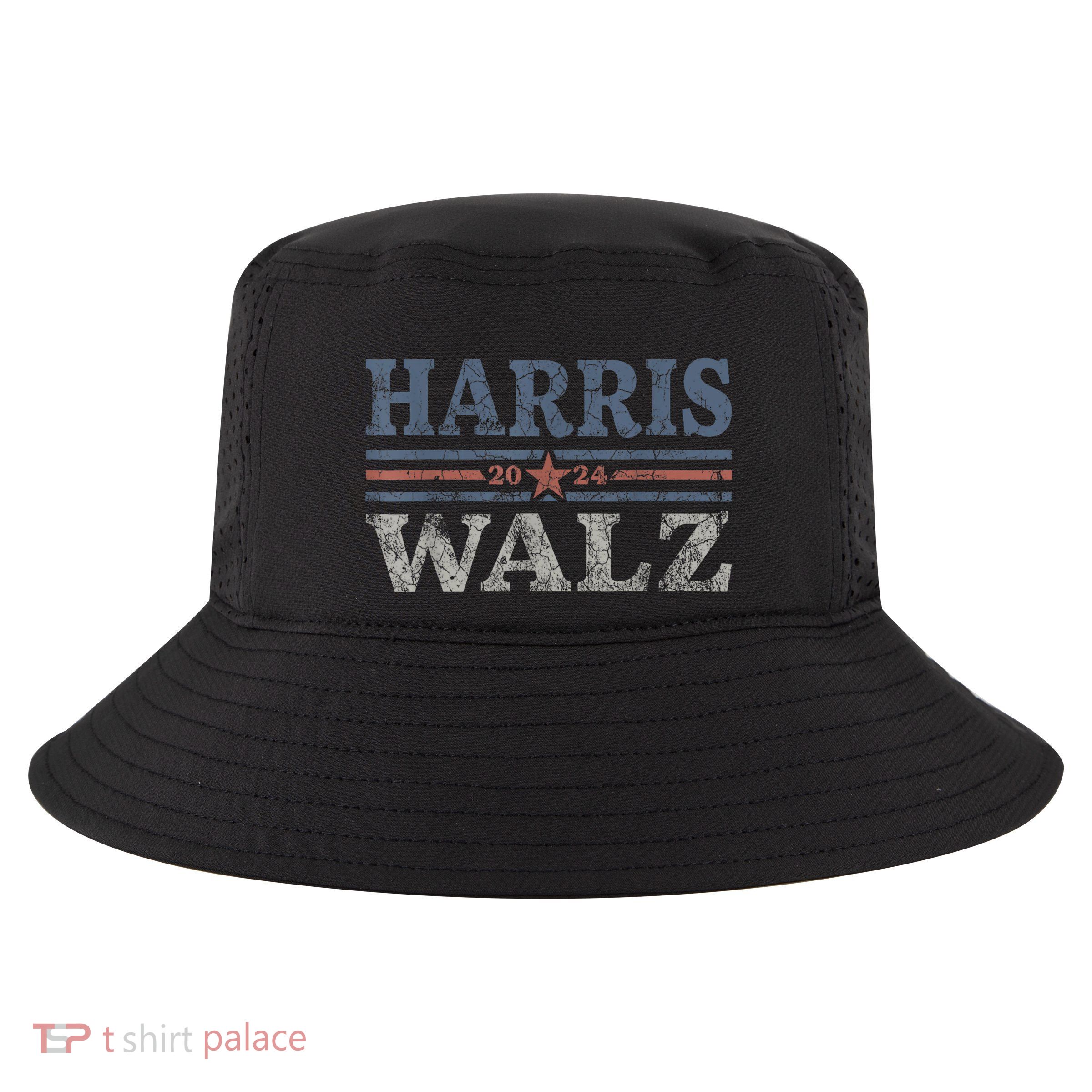 Harris Waltz2024 Retro Stripe Kamala Harris Tim Waltz 24 Cool Comfort Performance Bucket Hat