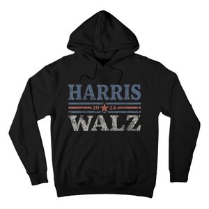 Harris Waltz2024 Retro Stripe Kamala Harris Tim Waltz 24 Hoodie