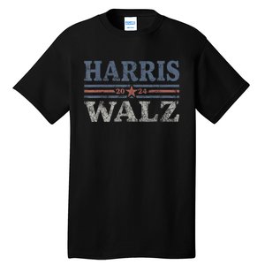 Harris Waltz2024 Retro Stripe Kamala Harris Tim Waltz 24 Tall T-Shirt