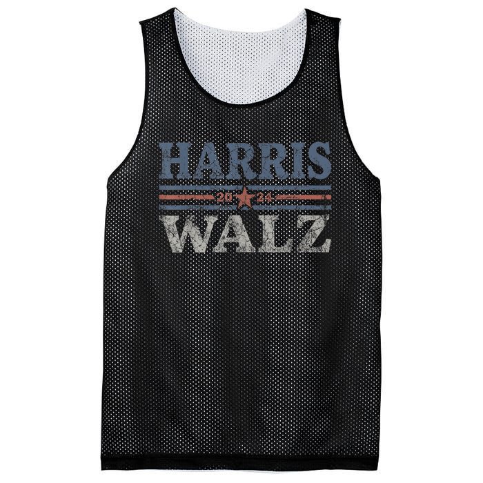 Harris Waltz2024 Retro Stripe Kamala Harris Tim Waltz 24 Mesh Reversible Basketball Jersey Tank