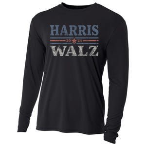 Harris Waltz2024 Retro Stripe Kamala Harris Tim Waltz 24 Cooling Performance Long Sleeve Crew