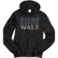 Harris Waltz2024 Retro Stripe Kamala Harris Tim Waltz 24 Tie Dye Hoodie