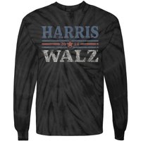 Harris Waltz2024 Retro Stripe Kamala Harris Tim Waltz 24 Tie-Dye Long Sleeve Shirt