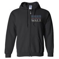 Harris Waltz2024 Retro Stripe Kamala Harris Tim Waltz 24 Full Zip Hoodie