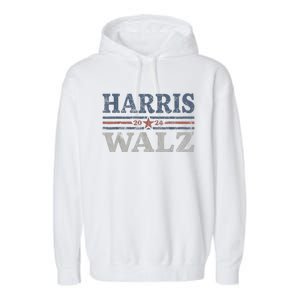 Harris Waltz2024 Retro Stripe Kamala Harris Tim Waltz 24 Garment-Dyed Fleece Hoodie