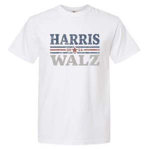 Harris Waltz2024 Retro Stripe Kamala Harris Tim Waltz 24 Garment-Dyed Heavyweight T-Shirt