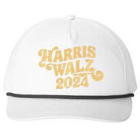 Harris Walz Retro Cursive Premium Snapback Five-Panel Rope Hat