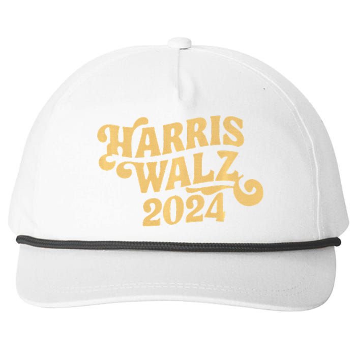 Harris Walz Retro Cursive Premium Snapback Five-Panel Rope Hat