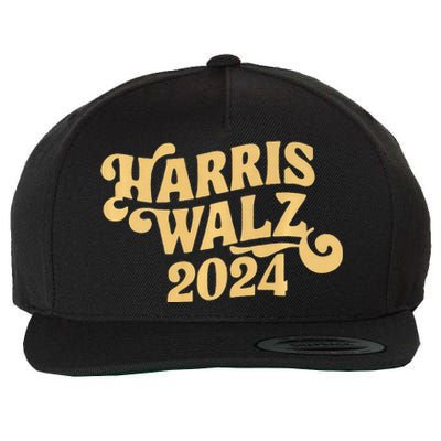 Harris Walz Retro Cursive Premium Wool Snapback Cap