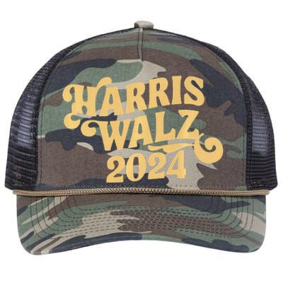 Harris Walz Retro Cursive Premium Retro Rope Trucker Hat Cap