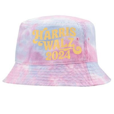 Harris Walz Retro Cursive Premium Tie-Dyed Bucket Hat