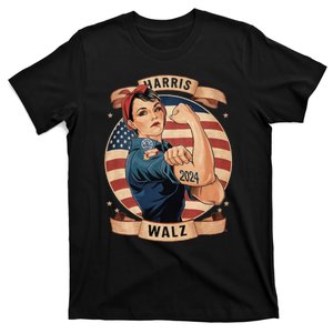 Harris Walz Rosie The Riveter Kamala Harris Tim Walz 2024 T-Shirt