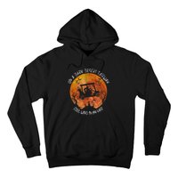 Halloween Witch Riding Golf Cart On A Dark Desert Fairway Hoodie