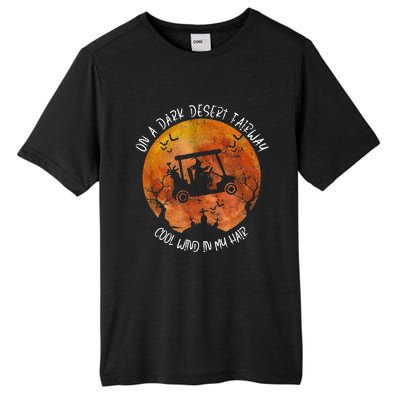 Halloween Witch Riding Golf Cart On A Dark Desert Fairway Tall Fusion ChromaSoft Performance T-Shirt